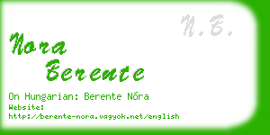 nora berente business card